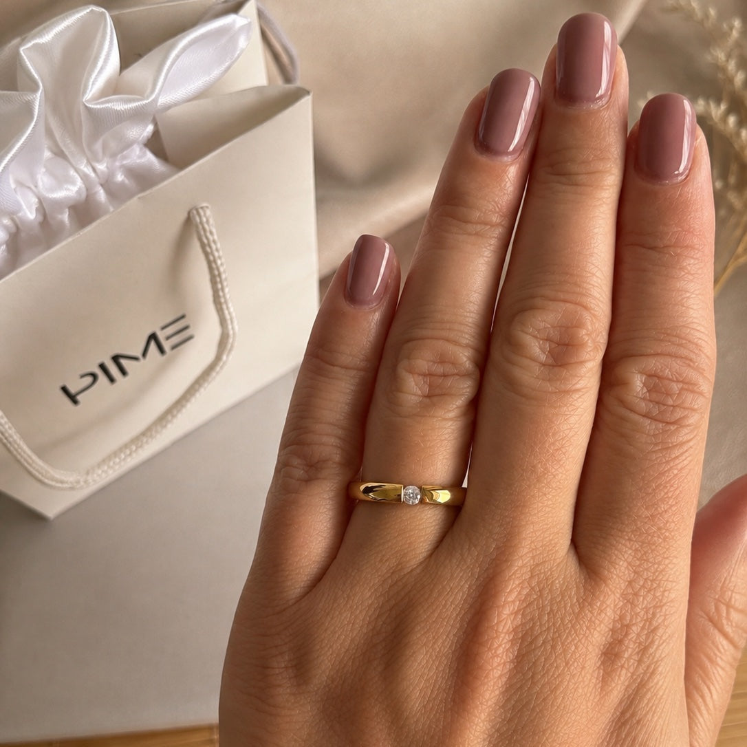 Aliança Dourada (3mm e 4mm) em Aço para Casamento, Namoro ou Compromisso - REF1651