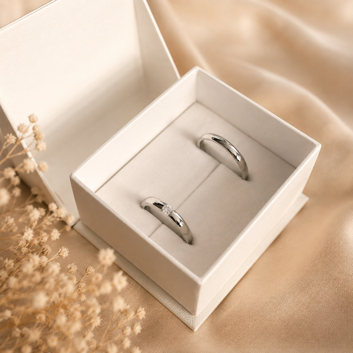 Aliança Prateada (3mm) em Aço para Casamento, Namoro ou Compromisso - REF1650