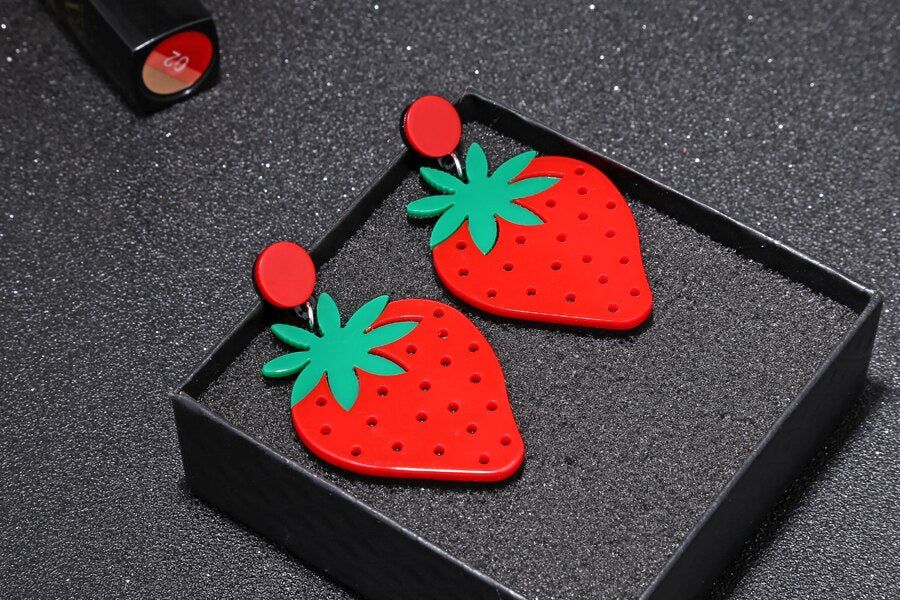 Brincos Fruta Morangos - REF1353 - PIME.pt