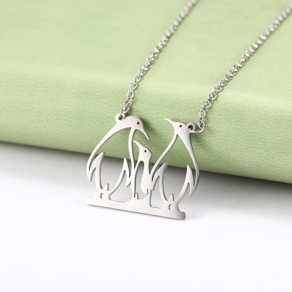 Colar Família de Pinguins (Mãe, Pai e Filho) - em Aço - REF1413 - PIME.pt