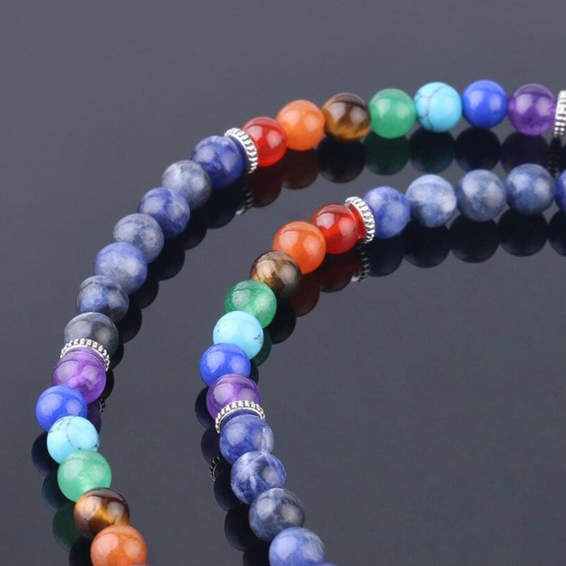 Japamala 7 Chakras com Pedras Naturais Sodalite e Árvore da Vida - REF1003