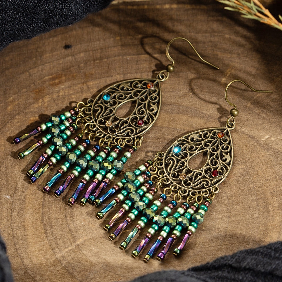 Brincos com Tassel de Missangas - REF1223 - PIME.pt