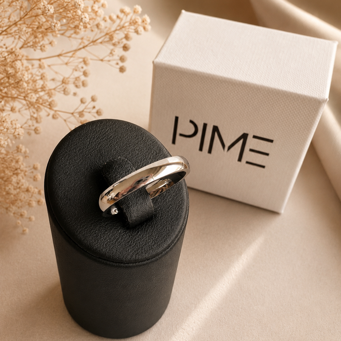 Aliança Prateada (3mm) em Aço para Casamento, Namoro ou Compromisso - REF1012