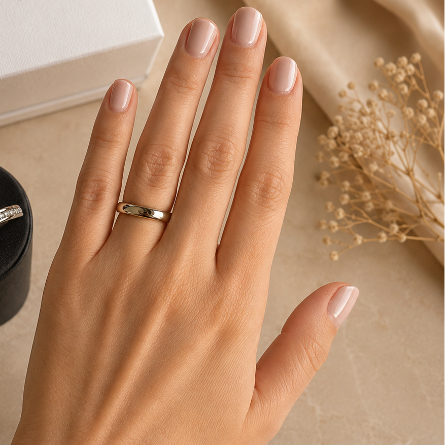 Aliança Prateada (3mm) em Aço para Casamento, Namoro ou Compromisso - REF1012