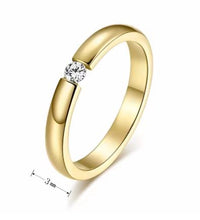 Carregar imagem no visualizador da galeria, Aliança Dourada (3mm e 4mm) em Aço para Casamento, Namoro ou Compromisso - REF1651