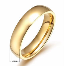 Carregar imagem no visualizador da galeria, Aliança Dourada (3mm e 4mm) em Aço para Casamento, Namoro ou Compromisso - REF1651