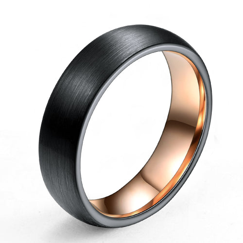Aliança em Tungsténio Preta Escovada, com 6mm de Largura - REF9031