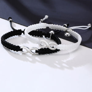 Conjunto de Duas Pulseiras para Namorados Ajustáveis - Infinito - com Íman - REF6718