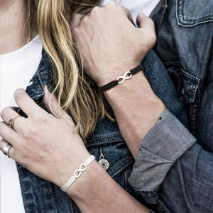 Conjunto de Duas Pulseiras para Namorados Ajustáveis - Infinito - com Íman - REF6718