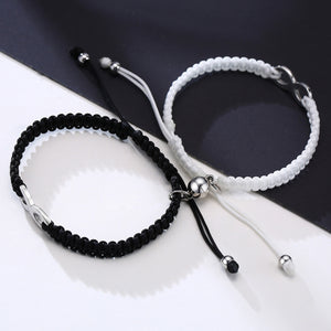 Conjunto de Duas Pulseiras para Namorados Ajustáveis - Infinito - com Íman - REF6718