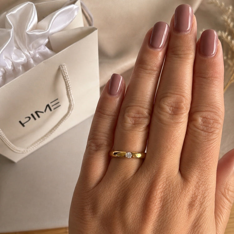 Aliança Dourada (3mm e 4mm) em Aço para Casamento, Namoro ou Compromisso - REF1651