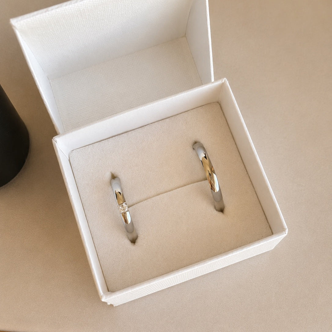 Aliança Prateada (3mm) em Aço para Casamento, Namoro ou Compromisso - REF1650