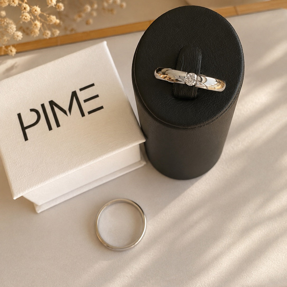 Aliança Prateada (3mm) em Aço para Casamento, Namoro ou Compromisso - REF1650