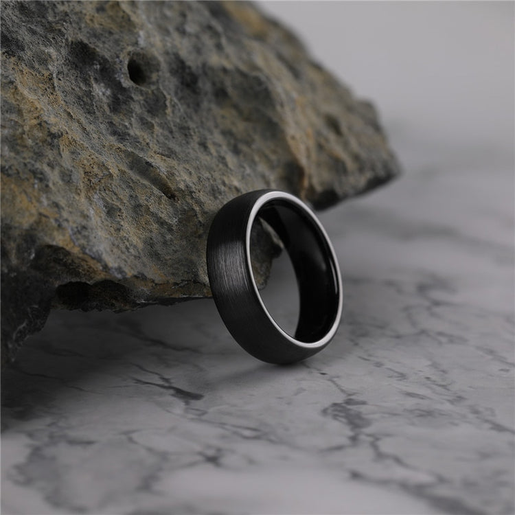 Aliança Preta Escovada com 8mm em Cerâmica - REF9012