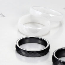 Carregar imagem no visualizador da galeria, Aliança Branca Brilhante Angular com 6mm em Cerâmica - REF9018