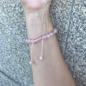 Pulseira 7 Chakras Ajustável Quartzo Rosa - REF1026
