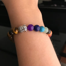 Carregar imagem no visualizador da galeria, Pulseira Olho de Tigre e Pedras 7 Chakras - REF1055