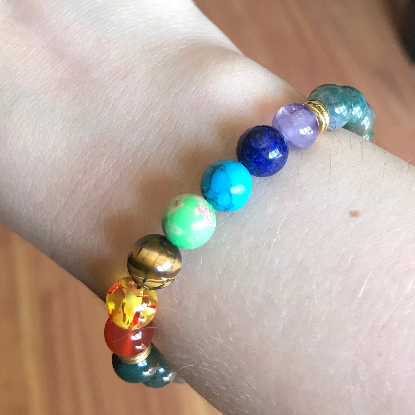 Pulseiras Ajustável 7 Chakras e Pedras Naturais - REF1063