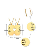 Carregar imagem no visualizador da galeria, 2 Colares para Namorados ou Casais - Eu seguro-te no meu coração/ Até eu te segurar nos meus braços - em Aço - REF1076 - PIME.pt