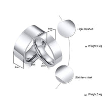 Carregar imagem no visualizador da galeria, Aliança Prateada Queen e King (Rei e Rainha) com Coroa 6mm e 8mm  - em Aço - REF11500 - PIME.pt