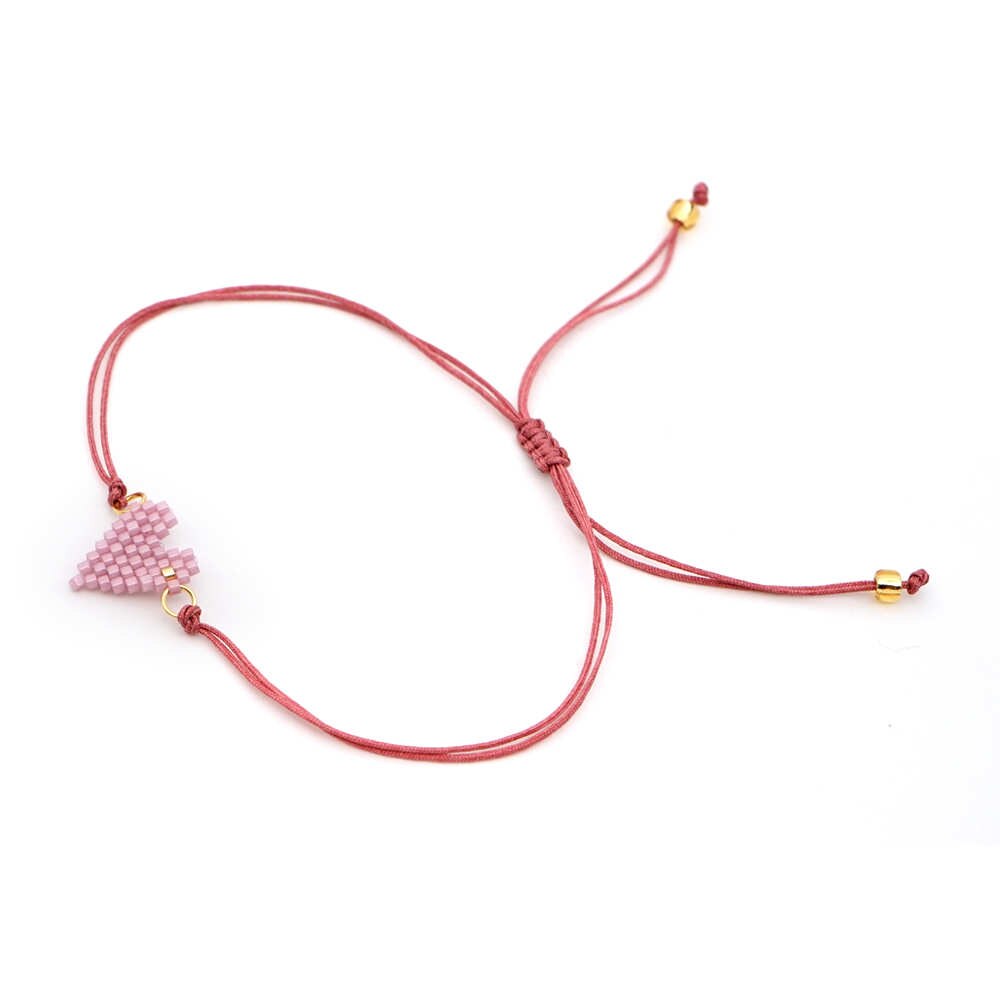 Pulseira Ajustável Coração Rosa -REF1530 - PIME.pt