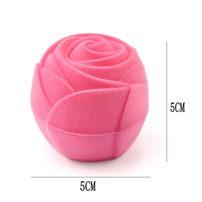 Caixa para Aliança/Anel de Casamento ou Namorado - Flor Rosa Aveludada - REF1143 - PIME.pt