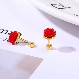 Brincos Rosas em Aço - REF1173 - PIME.pt