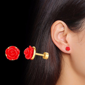 Brincos Rosas em Aço - REF1173 - PIME.pt