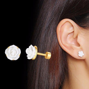 Brincos Rosas em Aço - REF1173 - PIME.pt