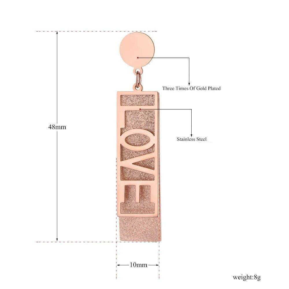Brincos Verticais LOVE (Amor) em Aço - REF1554 - PIME.pt