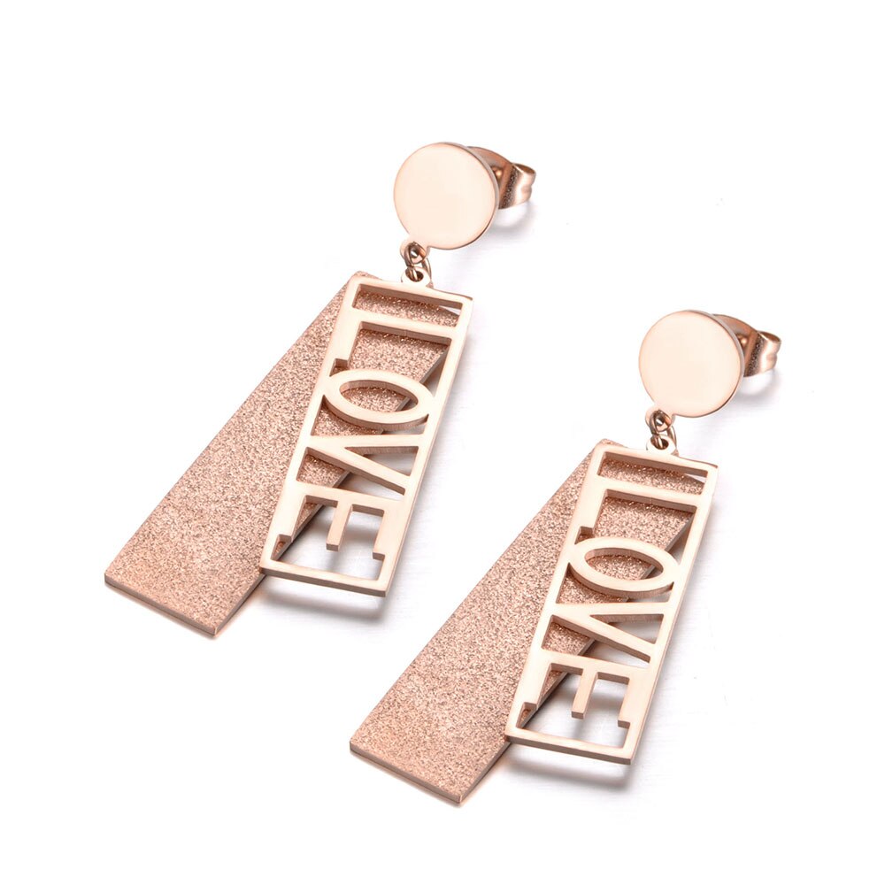 Brincos Verticais LOVE (Amor) em Aço - REF1554 - PIME.pt