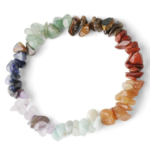 Pulseira com Pedras Naturais Lascadas 7 Chakras - REF1007