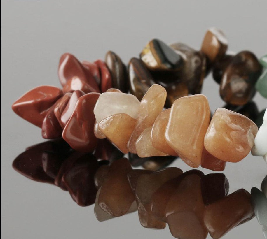 Pulseira com Pedras Naturais Lascadas 7 Chakras - REF1007