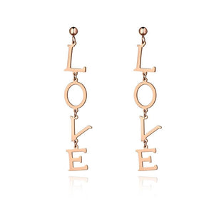 Brincos Verticais Letras Love em Aço - REF1558 - PIME.pt