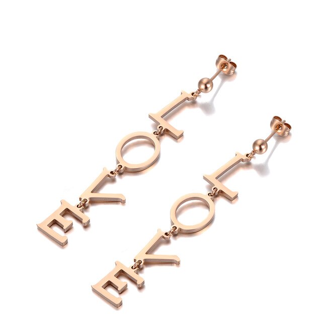 Brincos Verticais Letras Love em Aço - REF1558 - PIME.pt