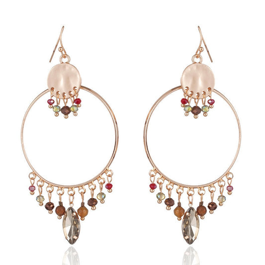 Brincos Argola com Cristais Coloridos - REF1232 - PIME.pt