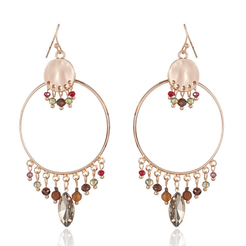 Brincos Argola com Cristais Coloridos - REF1232 - PIME.pt