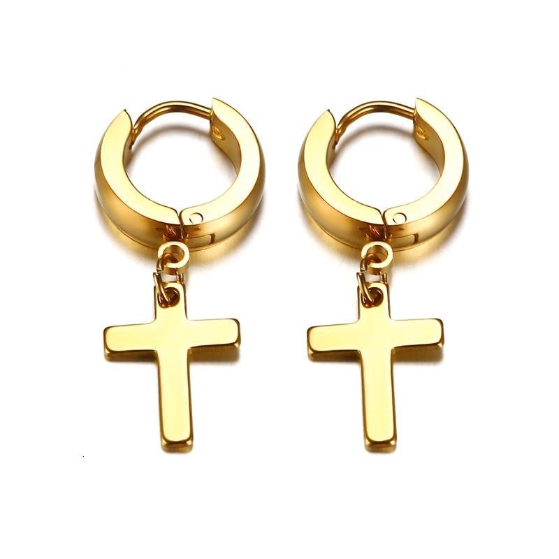 Brincos com Cruz Pendente em Aço - REF1169 - PIME.pt