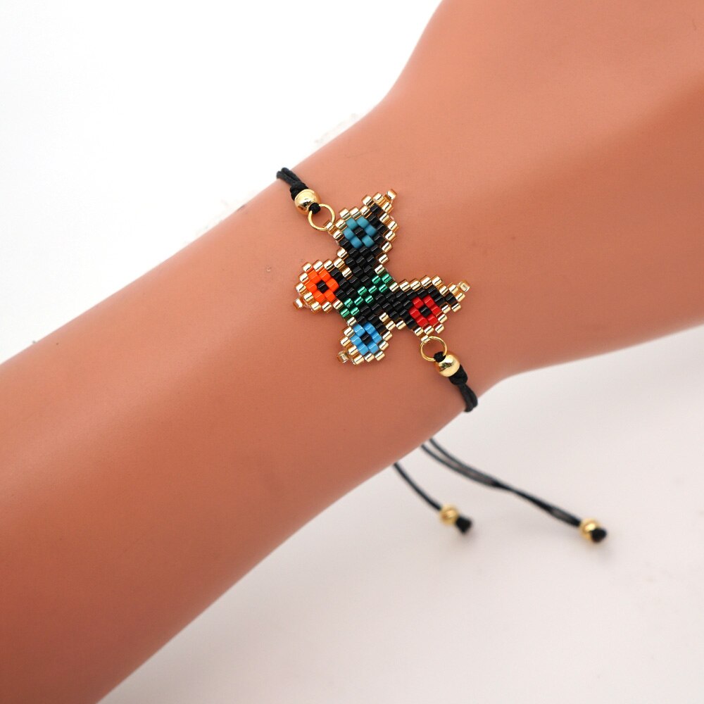 Pulseira Ajustável Borboleta com Missangas - REF1514 - PIME.pt