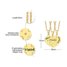 Carregar imagem no visualizador da galeria, Três Colares Coração Puzzle para Melhores Amigos em Aço - REF1536 - PIME.pt