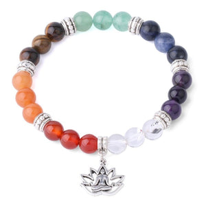 Pulseira 7 Chakras com Flor de Lótus - Meditação - REF1828