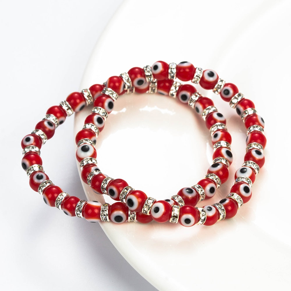 Pulseira Olho Grego - Vermelho, Branco e Preto - REF1607 - PIME.pt