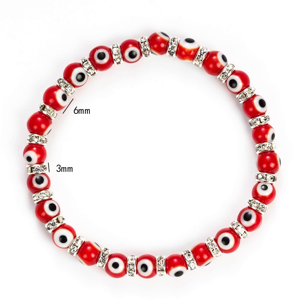 Pulseira Olho Grego - Vermelho, Branco e Preto - REF1607 - PIME.pt