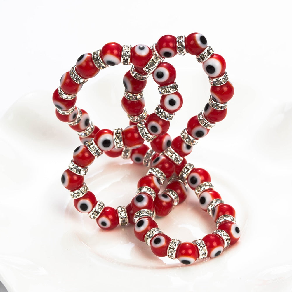 Pulseira Olho Grego - Vermelho, Branco e Preto - REF1607 - PIME.pt