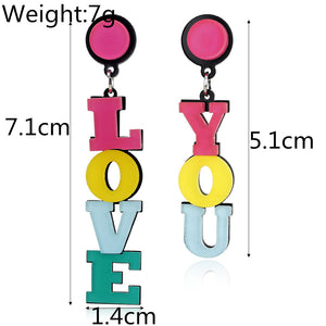 Brincos Love You - Letras Coloridas - REF1356 - PIME.pt