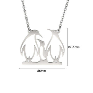 Colar Família de Pinguins (Mãe, Pai e Filho) - em Aço - REF1413 - PIME.pt