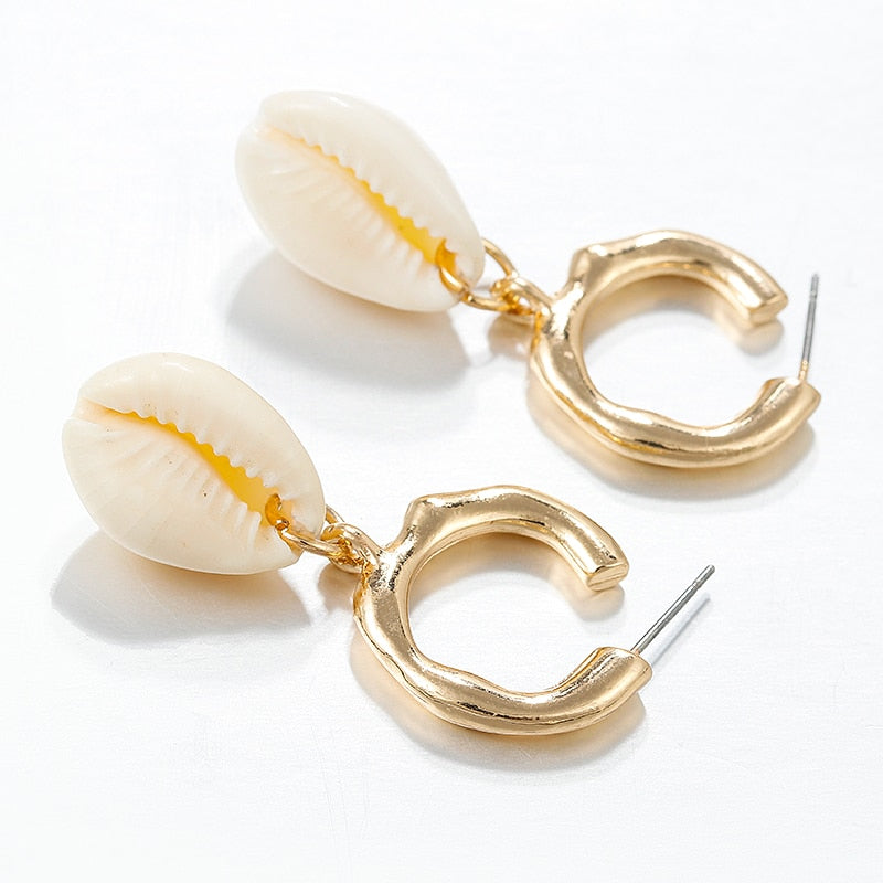 Brincos Argola com Búzio - REF1213 - PIME.pt
