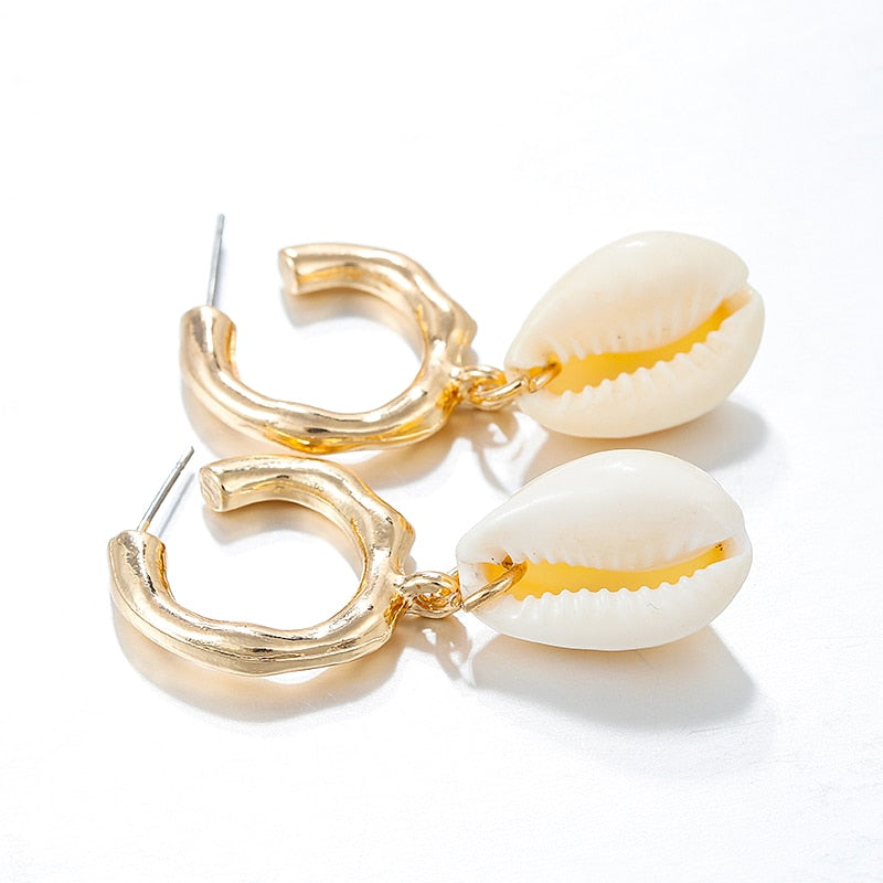 Brincos Argola com Búzio - REF1213 - PIME.pt