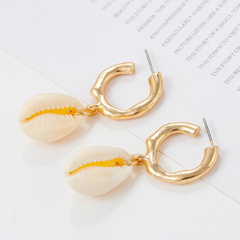 Brincos Argola com Búzio - REF1213 - PIME.pt
