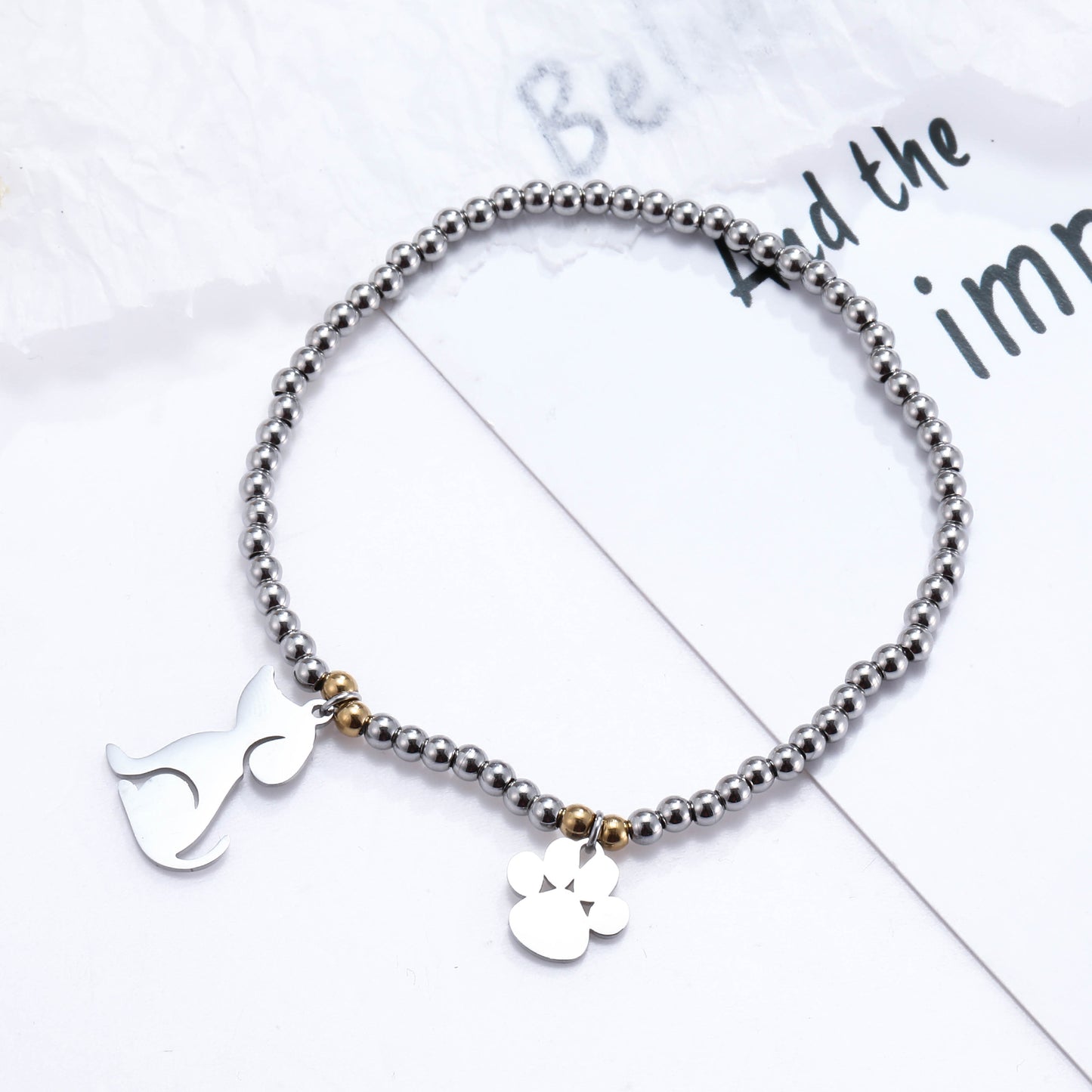 Pulseira com Amuleto - Cão e Patinha - REF1359 - PIME.pt
